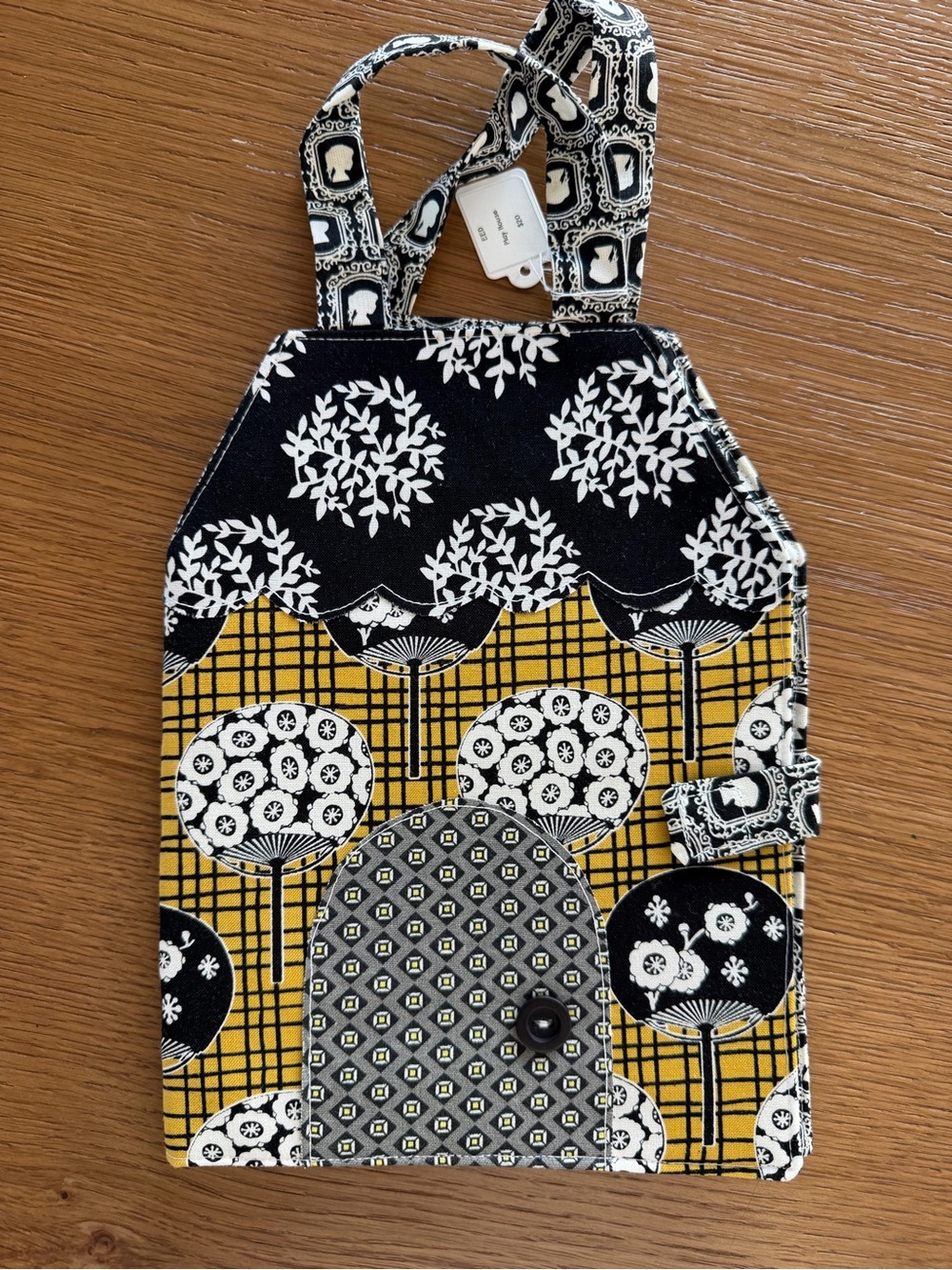 Handmade Kids Accessory Pouch in Black, White & Yellow